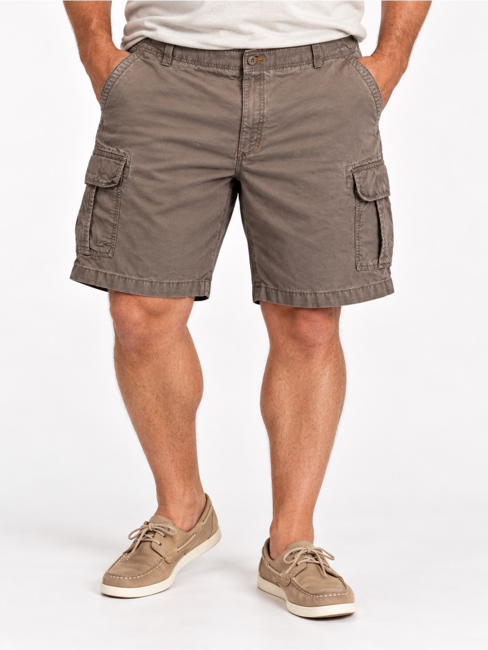 L.L.Bean Cargo Shorts Mens 44W Natural Fit Brown Cotton Hiking Outdoor 503740